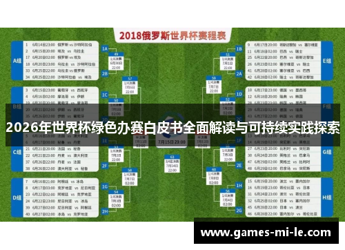 2026年世界杯绿色办赛白皮书全面解读与可持续实践探索 2026年世界杯绿色办赛白皮书全面解读与可持续实践探索